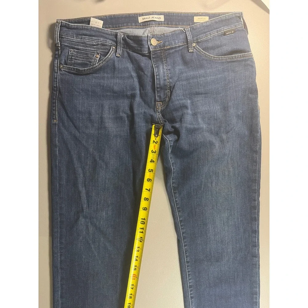 Mavi Marcus Jeans Mens 38x32 Dark Wash Blue‎ Slim Straight Leg Stretch Denim